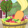 Size: 100x100 | Tagged: safe, artist:foxbeast, applejack, earth pony, pony, g4, animated, apple, ass up, bucket, butt, butt shake, cute, female, food, gif for breezies, jackabetes, picture for breezies, plot, solo, that pony sure does love apples, wiggle