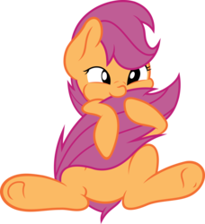 Size: 5468x6000 | Tagged: safe, artist:_vinyl, artist:slb94, scootaloo, g4, absurd resolution, cute, cutealoo, female, hug, simple background, solo, tail bite, tail hug, transparent background, vector