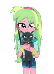 Size: 600x814 | Tagged: safe, artist:cbear624, lemon zest, cat, equestria girls, g4, my little pony equestria girls: friendship games, looking at you, smiling