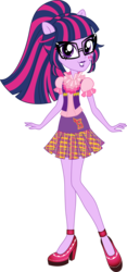 Size: 6855x14649 | Tagged: safe, artist:sugar-loop, sci-twi, twilight sparkle, equestria girls, g4, my little pony equestria girls: friendship games, absurd resolution, box art, clothes, crystal prep shadowbolts, female, high heels, lipstick, pony ears, ponytail, school spirit, simple background, solo, transparent background, vector