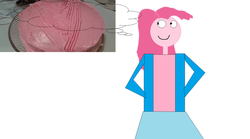 Size: 1024x569 | Tagged: safe, artist:mylesterlucky7, pinkie pie, equestria girls, g4, 1000 hours in ms paint, background pony strikes again, cake, crappy art, female, food, ms paint, quality, solo