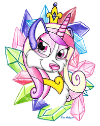 Size: 1422x1806 | Tagged: safe, artist:silversimba01, princess cadance, dog, husky, g4, female, princess, solo, species swap, switch