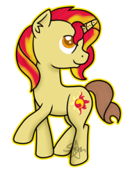 Size: 1748x2213 | Tagged: safe, artist:saturnstar14, sunset shimmer, oc, oc:ferb fletcher, pony, g4, clothes, cosplay, costume, solo