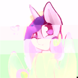 Size: 835x831 | Tagged: safe, artist:darkreimbow97, edit, princess cadance, g4, female, glitch, glitch art, heart, solo