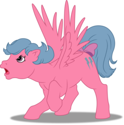 Size: 4957x5000 | Tagged: safe, artist:dashiesparkle, firefly, pegasus, pony, g1, absurd resolution, female, mare, raised hoof, simple background, solo, spread wings, tail bow, transparent background, vector, wings