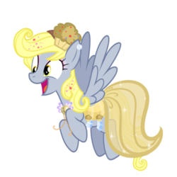 Size: 400x400 | Tagged: safe, artist:twilight7070, derpy hooves, pegasus, pony, g4, clothes, dress, female, gala dress, mare, simple background, solo