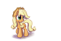 Size: 1280x853 | Tagged: safe, artist:heir-of-rick, applejack, earth pony, pony, daily apple pony, g4, cute, female, simple background, smiling, solo, style emulation, white background