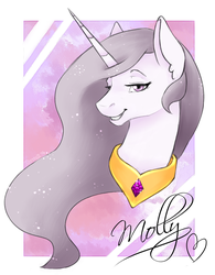 Size: 1433x1839 | Tagged: safe, artist:dunnowhattowrite, princess celestia, princess molestia, g4, doodle, female, portrait, solo