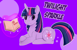 Size: 1280x828 | Tagged: safe, artist:poketuneart, twilight sparkle, g4, book, female, solo