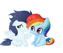 Size: 5000x4250 | Tagged: safe, artist:sofialurax, rainbow dash, soarin', pony, g4, absurd resolution, cute, female, filly, male, ship:soarindash, shipping, sofialurax is trying to murder us, straight