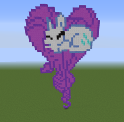 Size: 675x666 | Tagged: safe, rarity, g4, female, heart pony, minecraft, minecraft pixel art, pixel art, solo