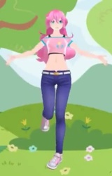 Size: 328x514 | Tagged: safe, derpibooru exclusive, pinkie pie, human, g4, 3d, belly button, blurry, female, humanized, midriff, mmd, solo