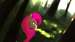 Size: 960x540 | Tagged: safe, artist:hierozaki, fluttershy, g4, crepuscular rays, female, looking at something, looking up, portrait, solo, sunrise, wip