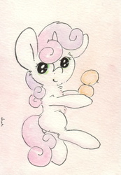 Size: 675x976 | Tagged: safe, artist:slightlyshade, sweetie belle, g4, female, solo, traditional art