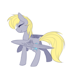 Size: 900x900 | Tagged: safe, artist:breadcipher, derpy hooves, pegasus, pony, g4, eyes closed, female, mare, raised hoof, simple background, solo, transparent background