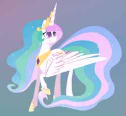 Size: 650x600 | Tagged: safe, artist:breadcipher, princess celestia, g4, cute, cutelestia, female, looking back, simple background, solo