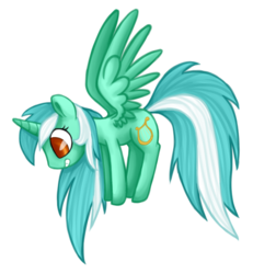 Size: 625x675 | Tagged: safe, artist:breadcipher, lyra heartstrings, alicorn, pony, g4, alicornified, female, flying, grin, looking down, lyracorn, race swap, simple background, solo, transparent background