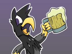 Size: 2286x1714 | Tagged: safe, artist:hackd, oc, oc only, griffon, alcohol, cider, food, solo