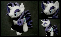 Size: 1400x857 | Tagged: safe, artist:hipsterowlet, rarity, g4, gothic, irl, photo, plushie, solo