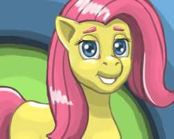 Size: 850x680 | Tagged: safe, artist:mentalmongloid, fluttershy, g4, female, smiling, solo