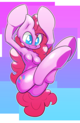 Size: 1923x2931 | Tagged: safe, artist:moron, pinkie pie, earth pony, anthro, g4, arm hooves, armpits, female, smiling, solo