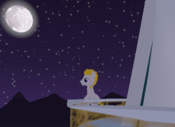 Size: 607x443 | Tagged: safe, oc, oc only, oc:tardy skip, legends of equestria, 3d, moon, night