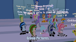 Size: 1494x826 | Tagged: safe, oc, oc only, oc:billow pillow, earth pony, pegasus, pony, unicorn, legends of equestria, 3d, animated, caption, funny, group, i'm out, running, scared, sitting