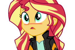 Size: 849x564 | Tagged: safe, artist:76859thomasreturn, sunset shimmer, equestria girls, g4, blushing, female, solo