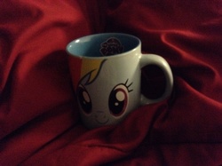 Size: 2592x1936 | Tagged: safe, artist:theanimefanz, derpibooru exclusive, rainbow dash, g4, bad lighting, blanket, irl, merchandise, mug, mugshot, photo