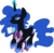 Size: 1131x1108 | Tagged: safe, artist:taaffeiite, nightmare moon, twilight sparkle, alicorn, pony, g4, coffee mug, ethereal mane, female, implied twimoon, magic, mare, mug, simple background, solo, telekinesis, transparent background, twilight sparkle plushie