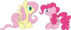 Size: 1758x756 | Tagged: safe, artist:taaffeiite, fluttershy, pinkie pie, g4, female, lesbian, ship:flutterpie, shipping, simple background, transparent background