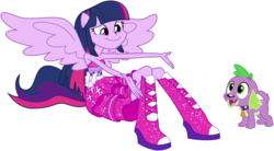 Size: 5438x3000 | Tagged: safe, artist:missgoldendragon, spike, twilight sparkle, dog, equestria girls, g4, my little pony equestria girls, .svg available, absurd resolution, clothes, dress, duo, fall formal outfits, ponied up, simple background, sitting, spike the dog, transparent background, twilight sparkle (alicorn), vector