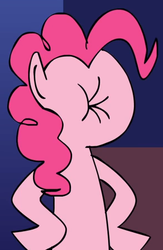 Size: 292x449 | Tagged: safe, artist:animatedjames, pinkie pie, earth pony, pony, mane 6 cartoons, g4, castle, female, mare, reaction image, solo, twilight's castle, wat, wtf