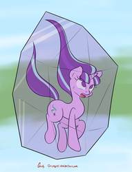 Size: 2234x2926 | Tagged: safe, artist:orang111, starlight glimmer, g4, the cutie re-mark, alternate ending, bondage, crystal, doodle, encasement, female, frozen, high res, solo, starlight gets what's coming to her, stasis, trapped
