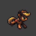 Size: 144x144 | Tagged: safe, artist:pix3m, applejack, g4, animated, female, pixel art, running, simple background, solo, sprite