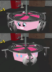 Size: 639x883 | Tagged: safe, pinkie pie, robot, g4, 3d, mod, robot arena 2, wat