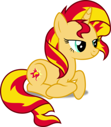 Size: 4352x5000 | Tagged: safe, artist:dashiesparkle, sunset shimmer, pony, unicorn, g4, absurd resolution, bedroom eyes, female, simple background, solo, transparent background, vector