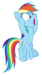 Size: 3909x7000 | Tagged: safe, artist:sollace, rainbow dash, pony, g4, female, offscreen horrors, open mouth, show accurate, simple background, solo, transparent background, vector