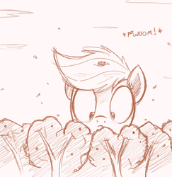 Size: 2500x2576 | Tagged: safe, artist:ncmares, applejack, g4, ask, big-apple-pony, frown, giantess, high res, macro, monochrome, sketch, tree, tumblr, wide eyes