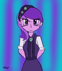 Size: 498x570 | Tagged: safe, artist:purpleloverpony, amethyst star, sparkler, equestria girls, g4, female, looking at you, portrait, solo