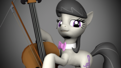 Size: 1920x1080 | Tagged: safe, artist:sugarcube-cake, octavia melody, g4, 3d, bow (instrument), cello, cello bow, female, looking at you, musical instrument, pose, solo, source filmmaker