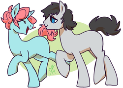 Size: 1024x731 | Tagged: safe, artist:trazodoned, oc, oc only, earth pony, pony, unicorn