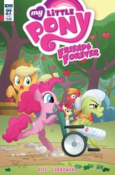 Size: 1054x1600 | Tagged: safe, artist:agnesgarbowska, idw, apple bloom, applejack, big macintosh, granny smith, pinkie pie, earth pony, pony, friends forever #27, g4, my little pony: friends forever, comic, male, stallion, wheelchair