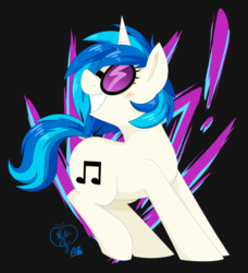 Size: 1400x1538 | Tagged: safe, artist:bloodorangepancakes, artist:notenoughapples, dj pon-3, vinyl scratch, g4, collaboration, female, solo