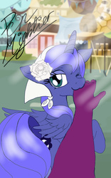 Size: 500x800 | Tagged: safe, artist:pen-mightier, princess luna, spike, g4, cute, implied shipping