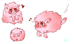 Size: 1000x600 | Tagged: safe, artist:phyllismi, oc, oc only, oc:fluffle puff, heart, music notes, simple background, smiling, solo