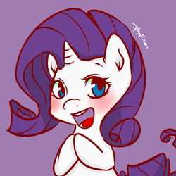 Size: 400x400 | Tagged: safe, artist:phyllismi, part of a set, rarity, g4, female, open mouth, simple background, solo