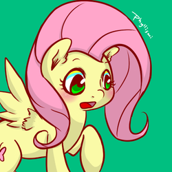 Size: 400x400 | Tagged: safe, artist:phyllismi, part of a set, fluttershy, g4, female, open mouth, simple background, solo