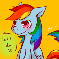 Size: 400x400 | Tagged: safe, artist:phyllismi, part of a set, rainbow dash, g4, female, simple background, solo