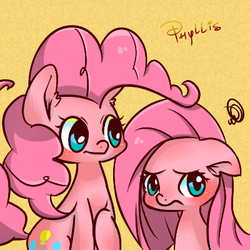 Size: 400x400 | Tagged: safe, artist:phyllismi, pinkie pie, g4, looking at you, pinkamena diane pie, self ponidox, simple background